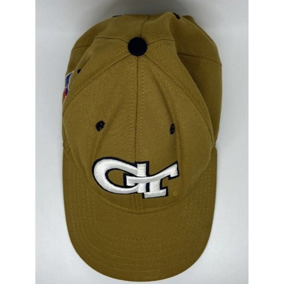 Vintage Georgia Tech Yellow Jackets Fitted Hat Sz L/XL Pro-Line OTF Made In USA - Picture 3 of 12